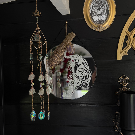 Hand Engraved 'Traditional Tiger' Mirror